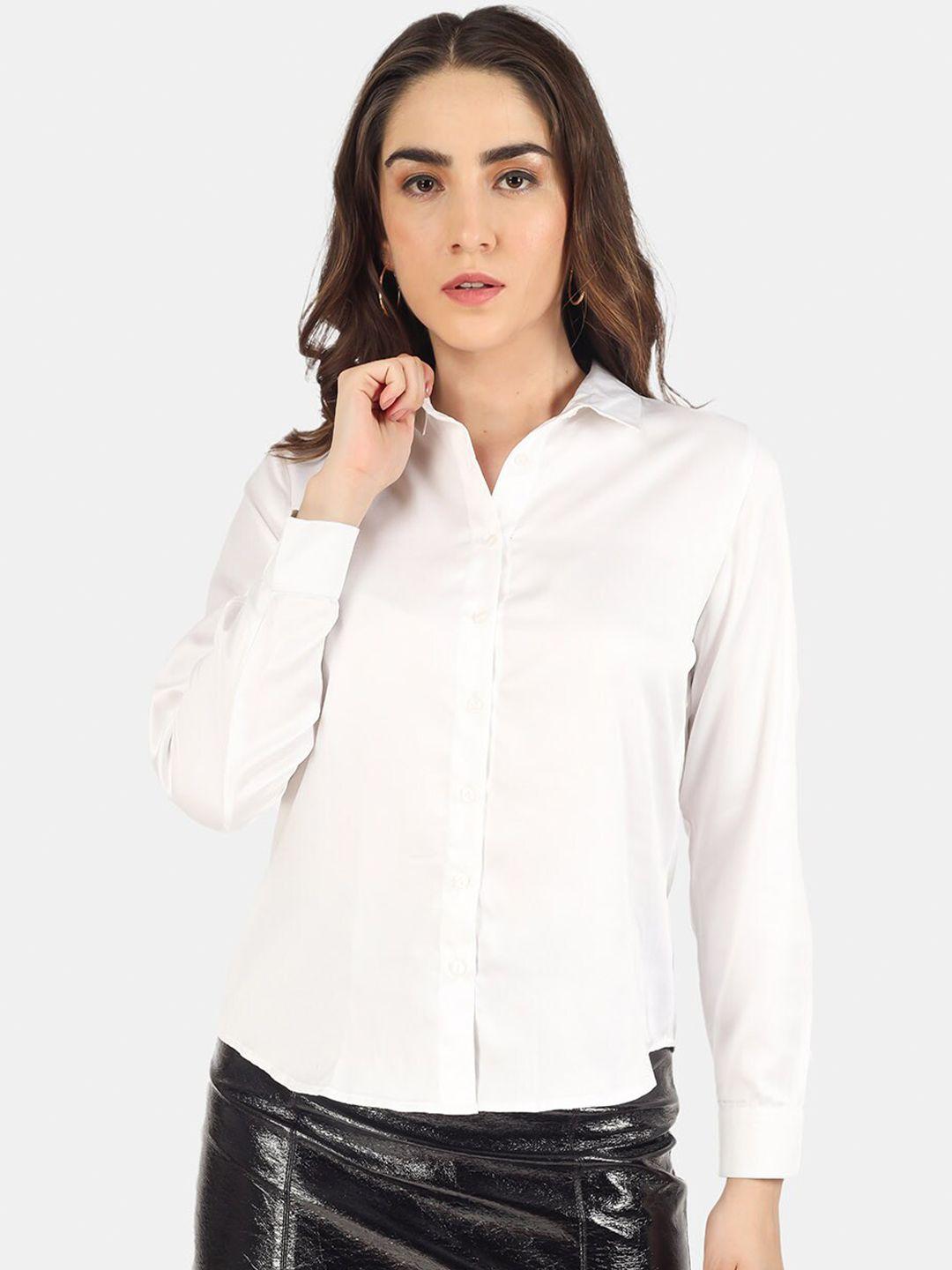 angloindu classic spread collar satin formal shirt