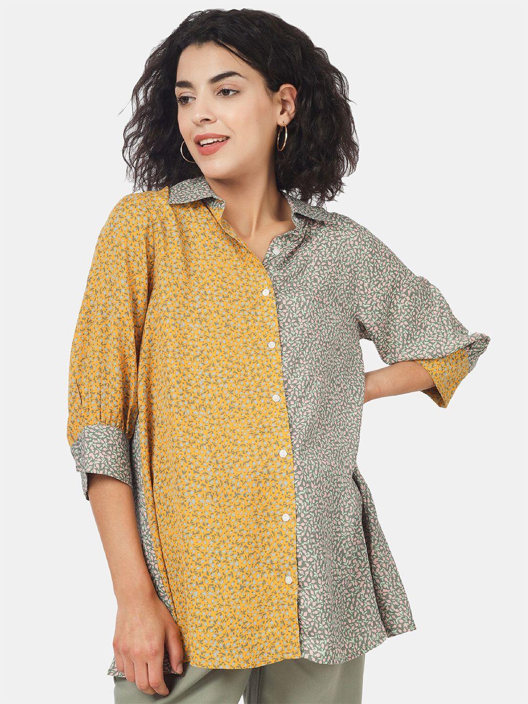angloindu floral printed maternity shirt
