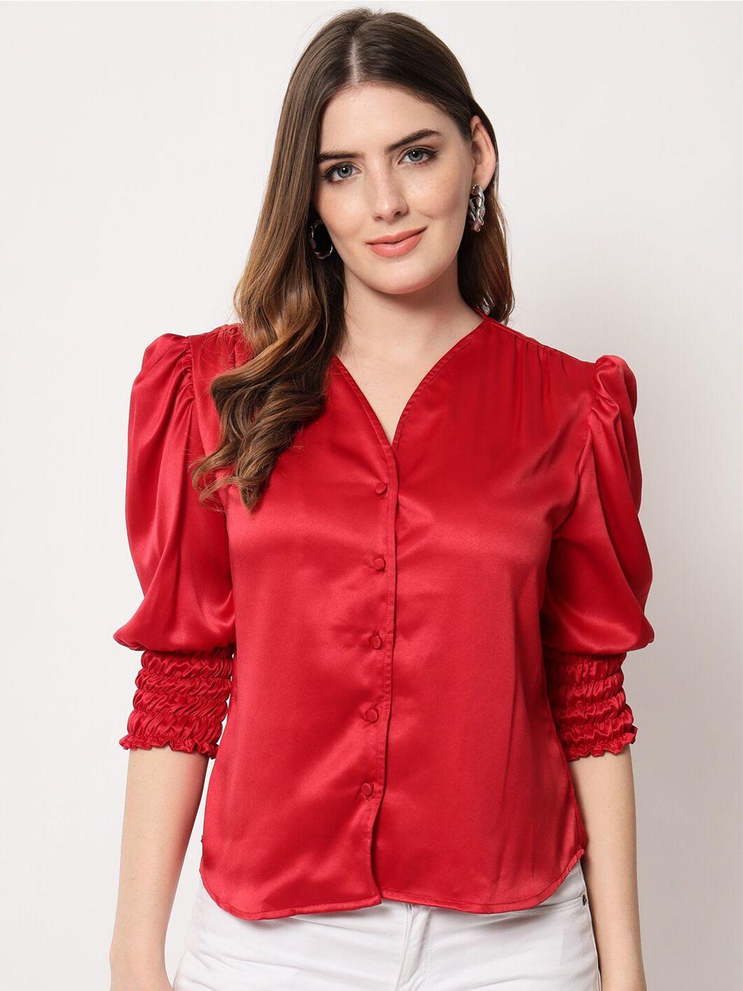 angloindu satin v neck top