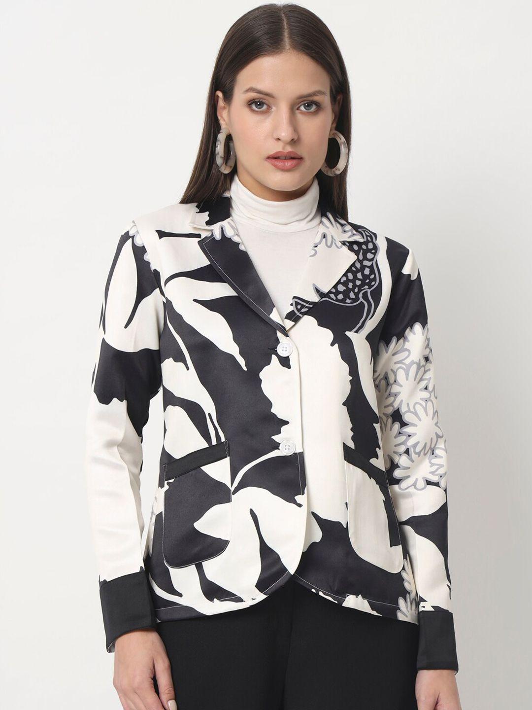 angloindu women black white lightweight fashion with patchwork jacket