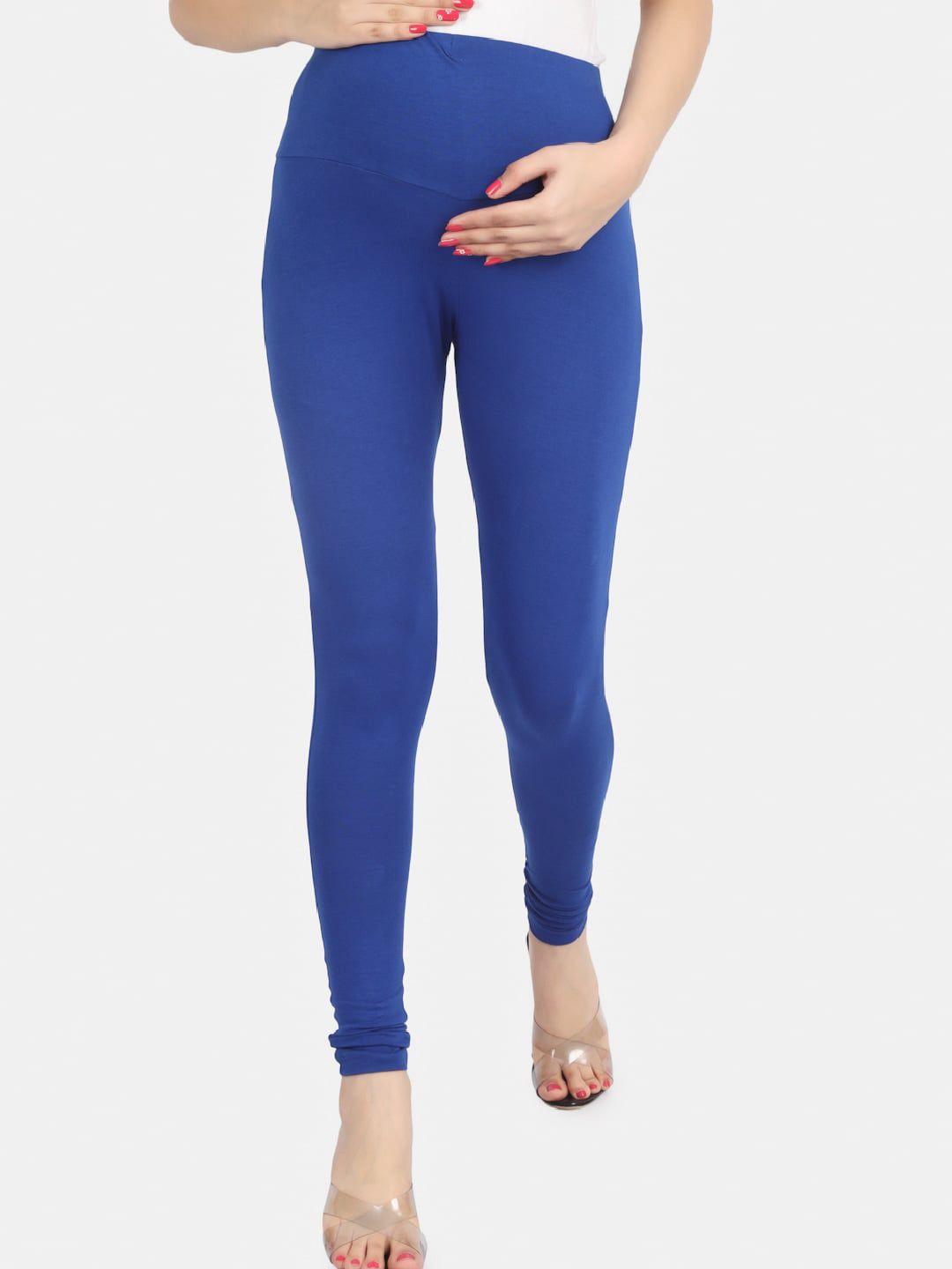 angloindu women blue skinny fit high-rise maternity trousers