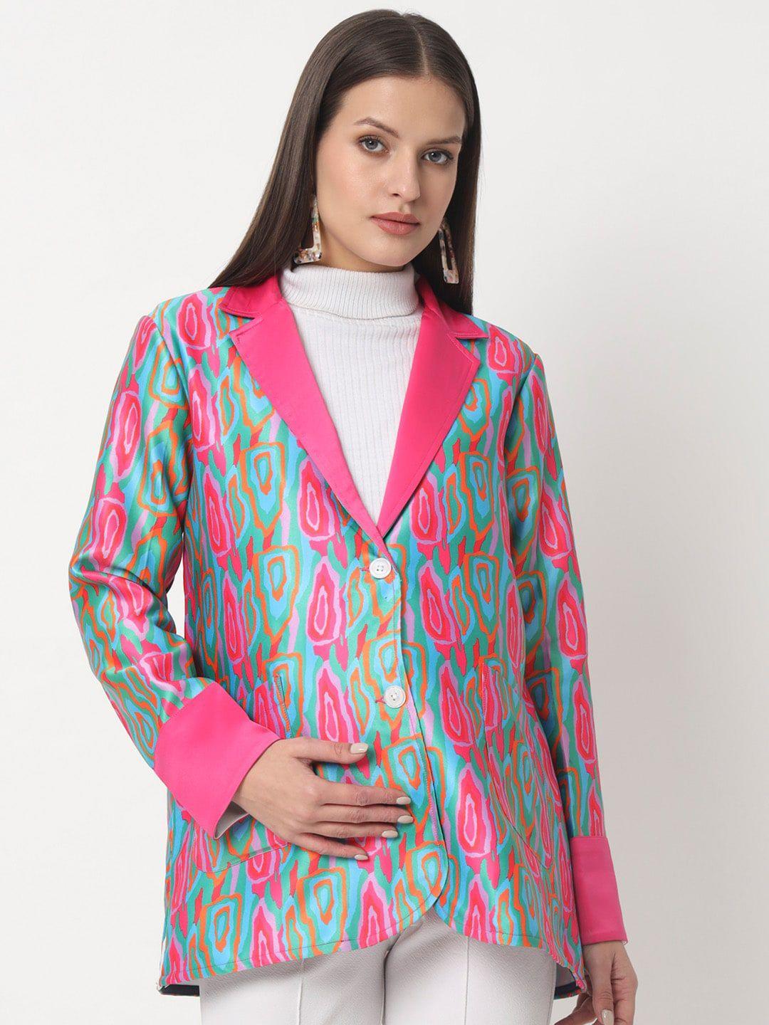 angloindu women pink green lightweight fashion with patchwork jacket