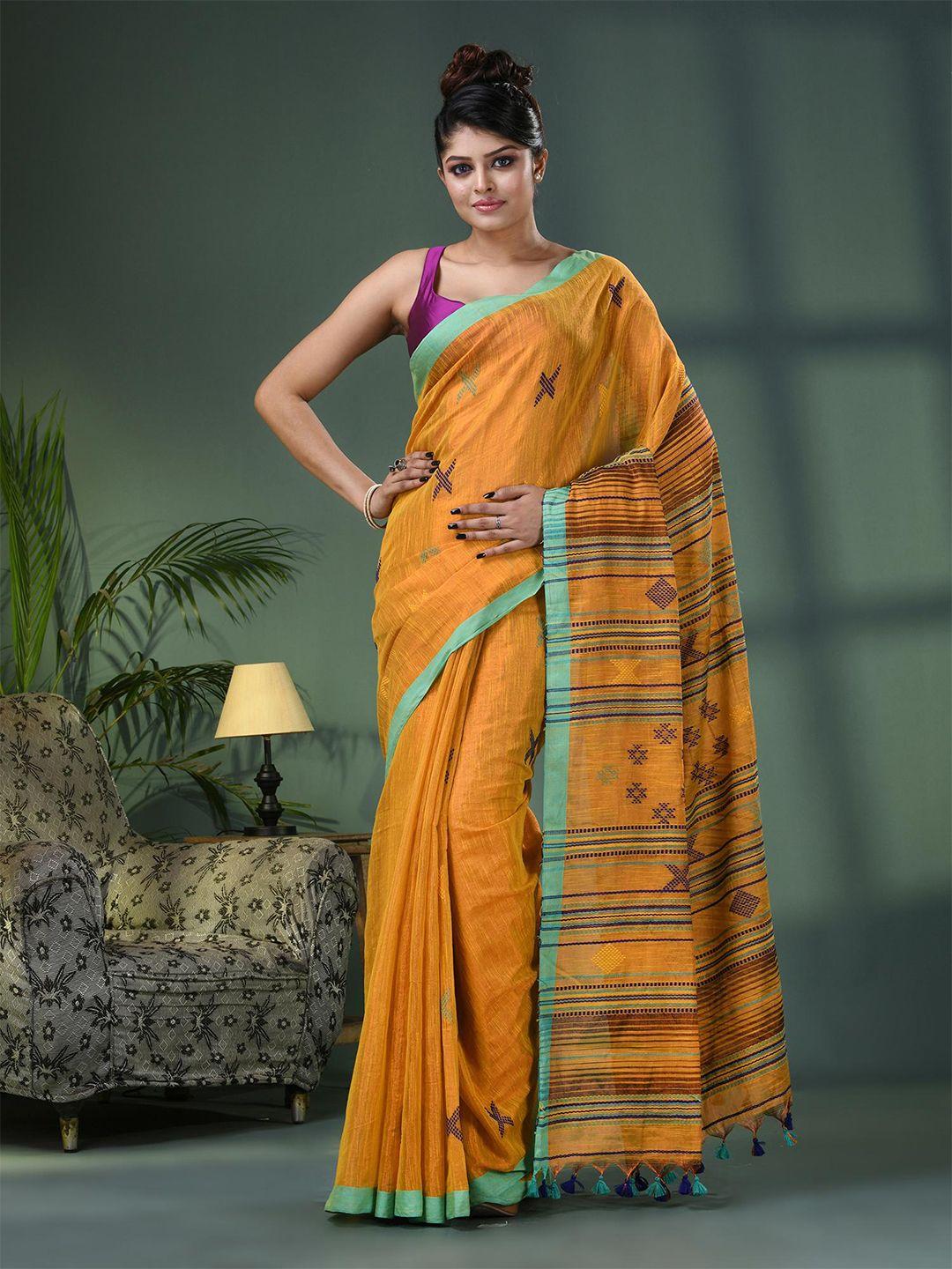 angoshobha ethnic motifs printed woven design zari pure cotton saree