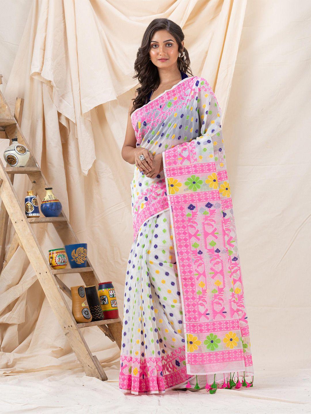 angoshobha ethnic motifs woven design jamdani saree