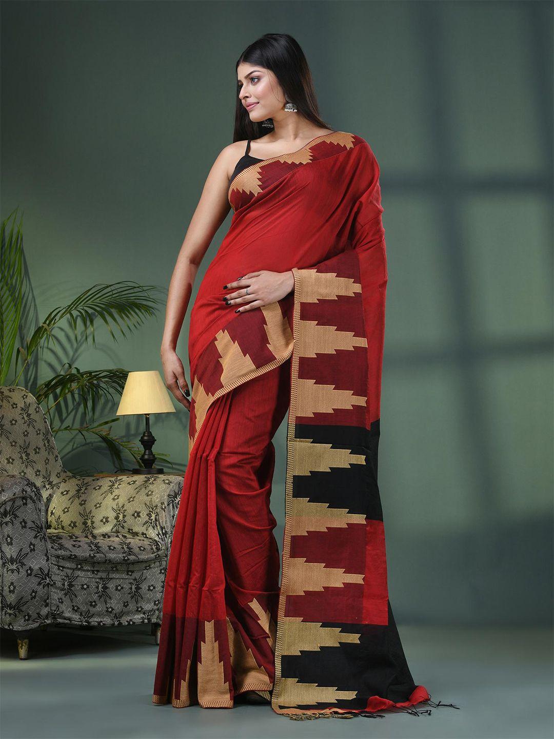 angoshobha ethnic woven design border saree