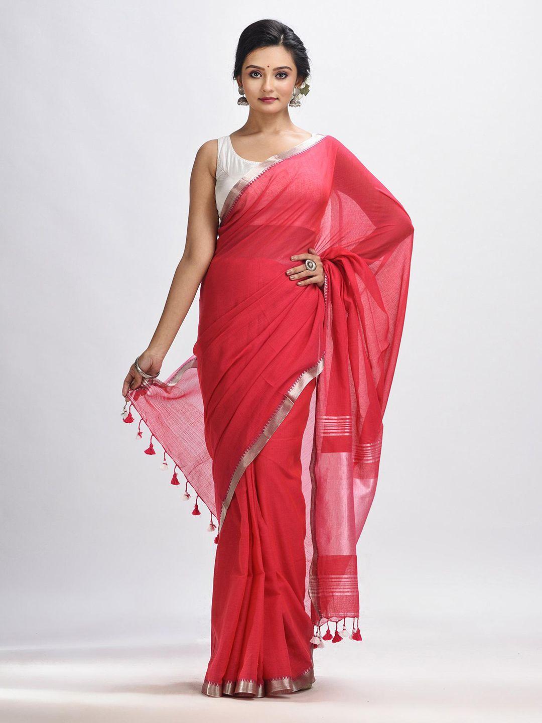 angoshobha zari detailed pure cotton saree