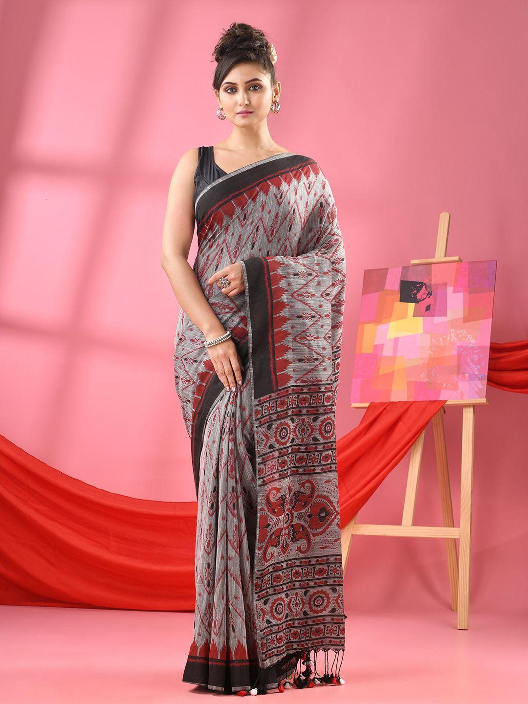 angoshobha  geometric woven design saree