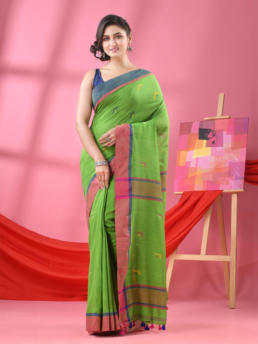 angoshobha abstract woven design pure cotton saree