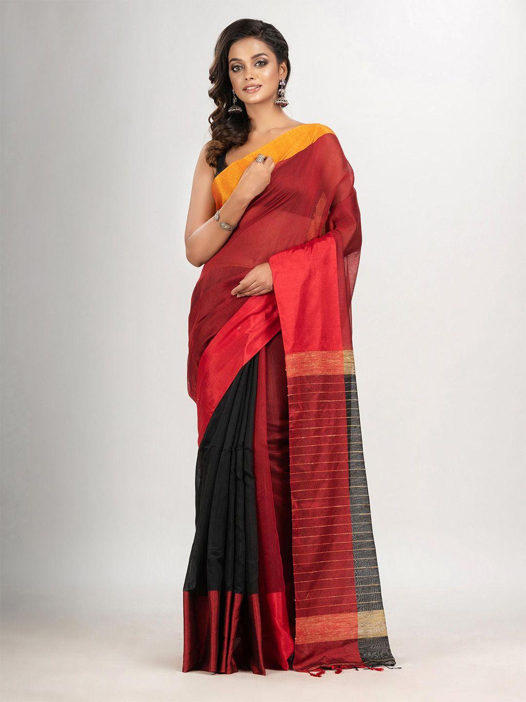 angoshobha colourblocked saree
