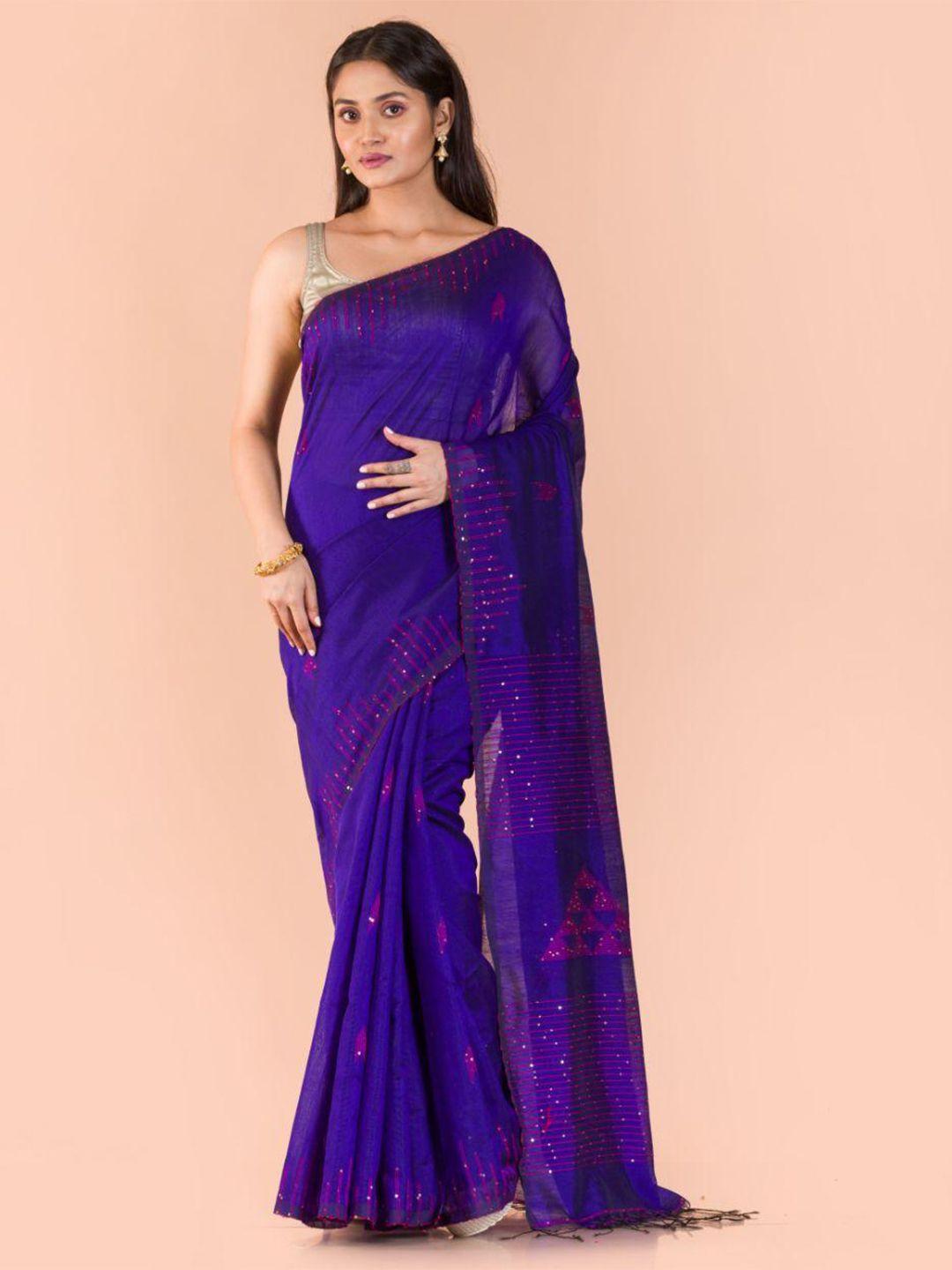 angoshobha embellished sequinned saree