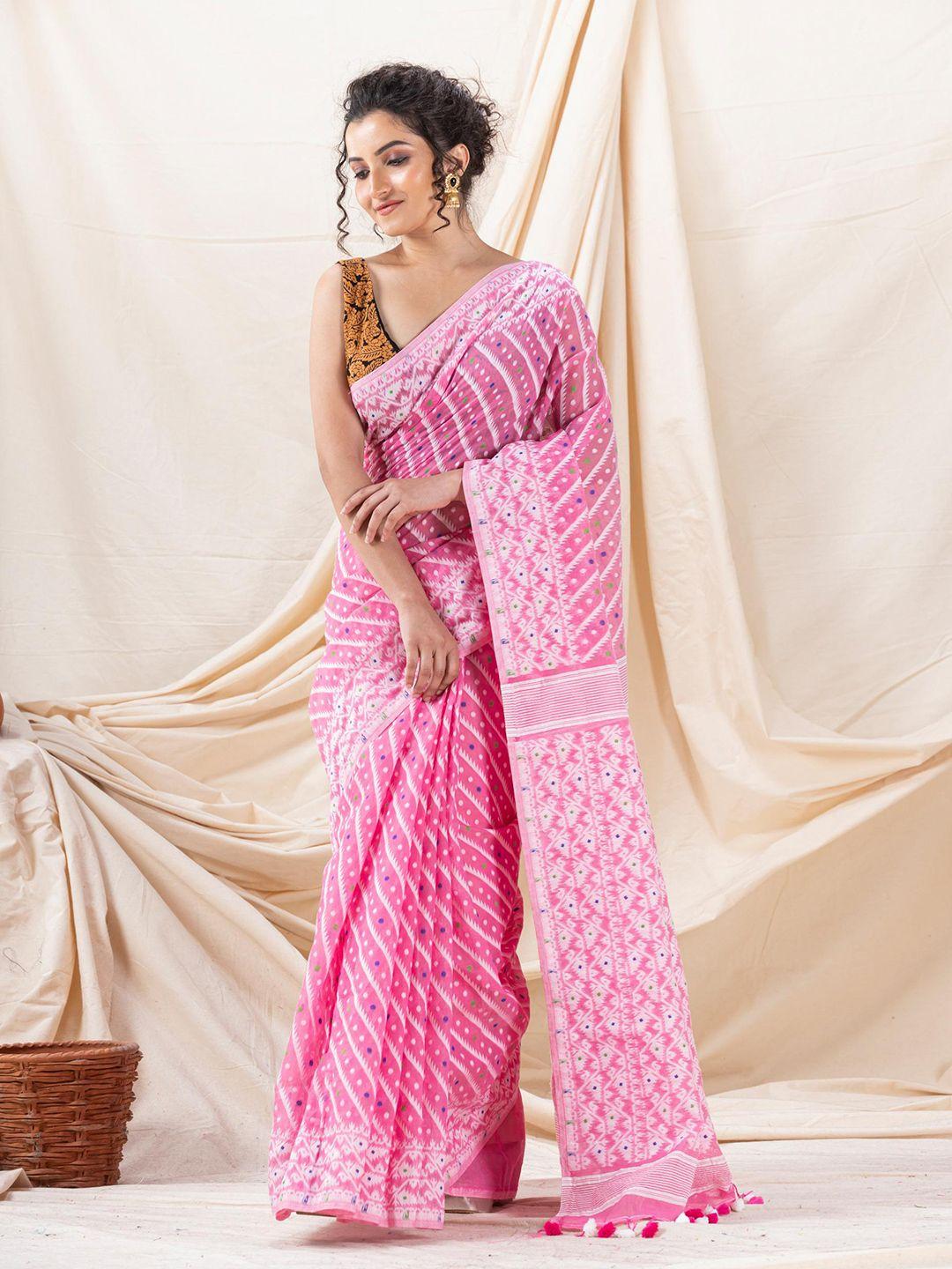 angoshobha ethnic motif woven design jamdani saree