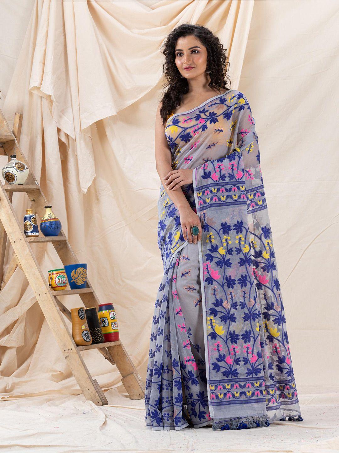 angoshobha ethnic motif woven design jamdani saree