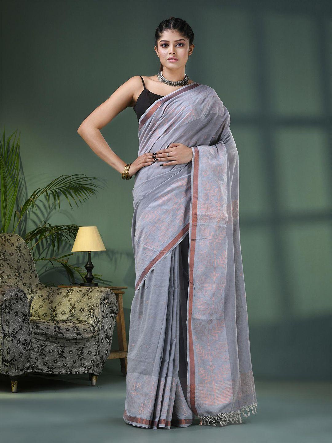 angoshobha ethnic motifs printed pure cotton saree