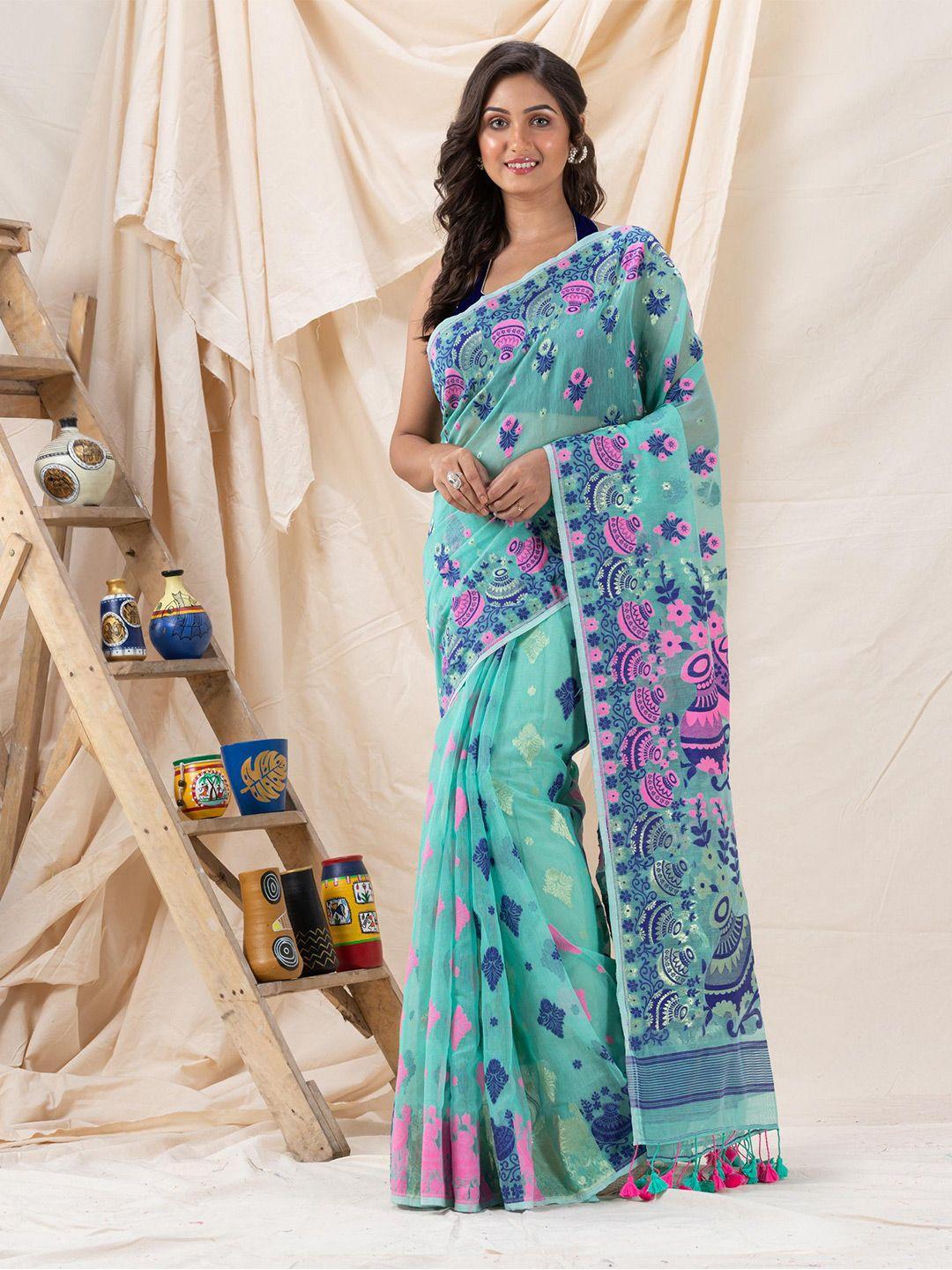 angoshobha ethnic motifs woven design jamdani saree