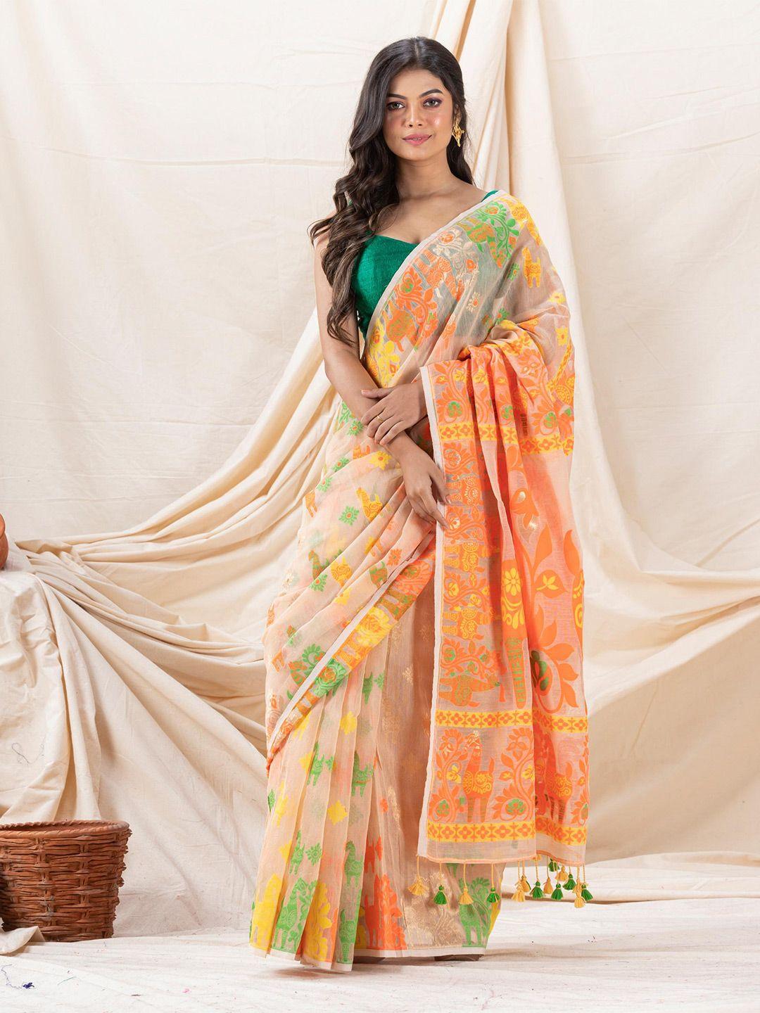 angoshobha ethnic motifs woven design jamdani saree