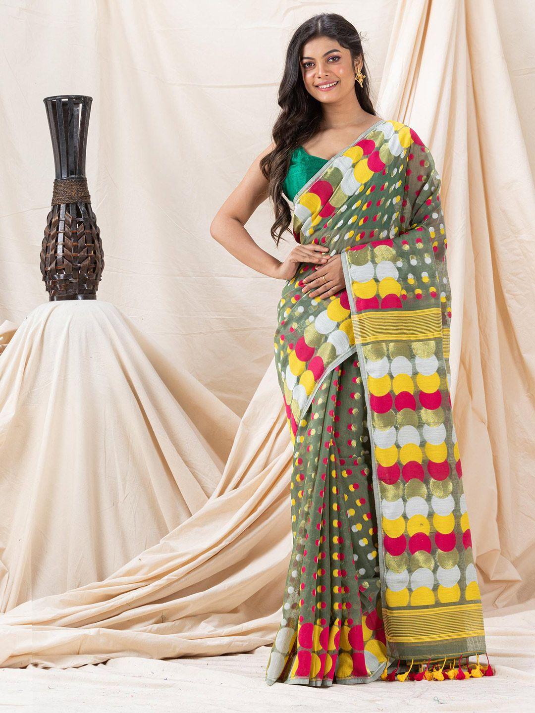 angoshobha ethnic motifs woven design jamdani saree