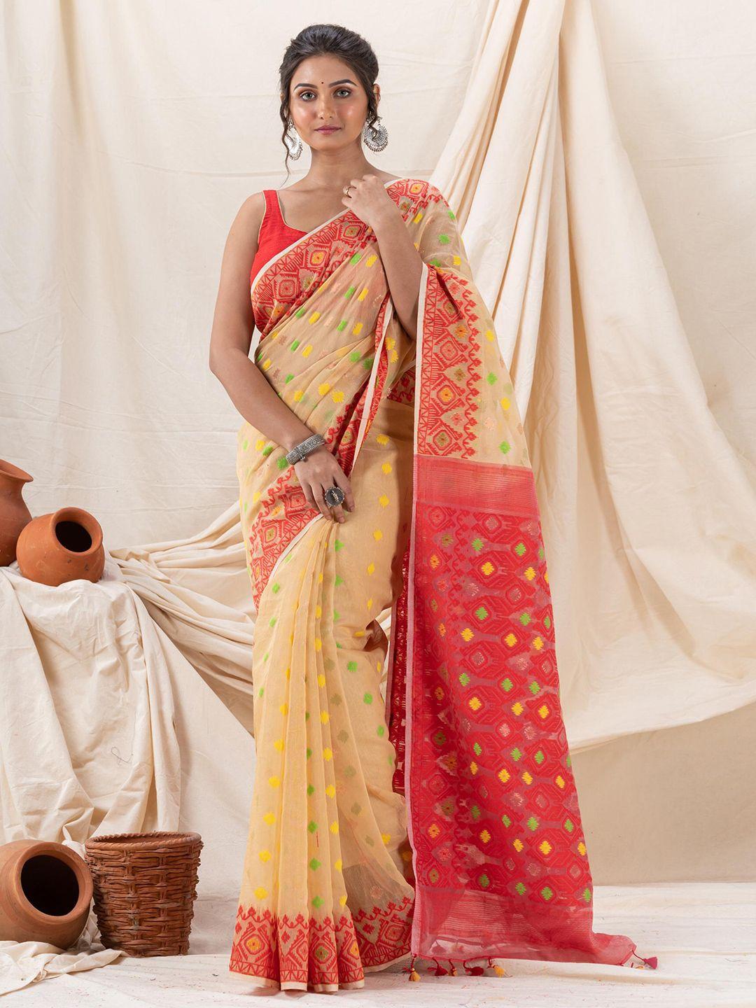 angoshobha ethnic motifs woven design jamdani saree