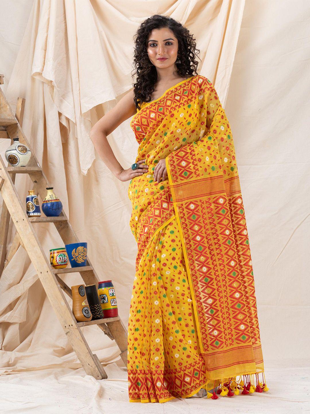 angoshobha ethnic motifs woven design jamdani saree