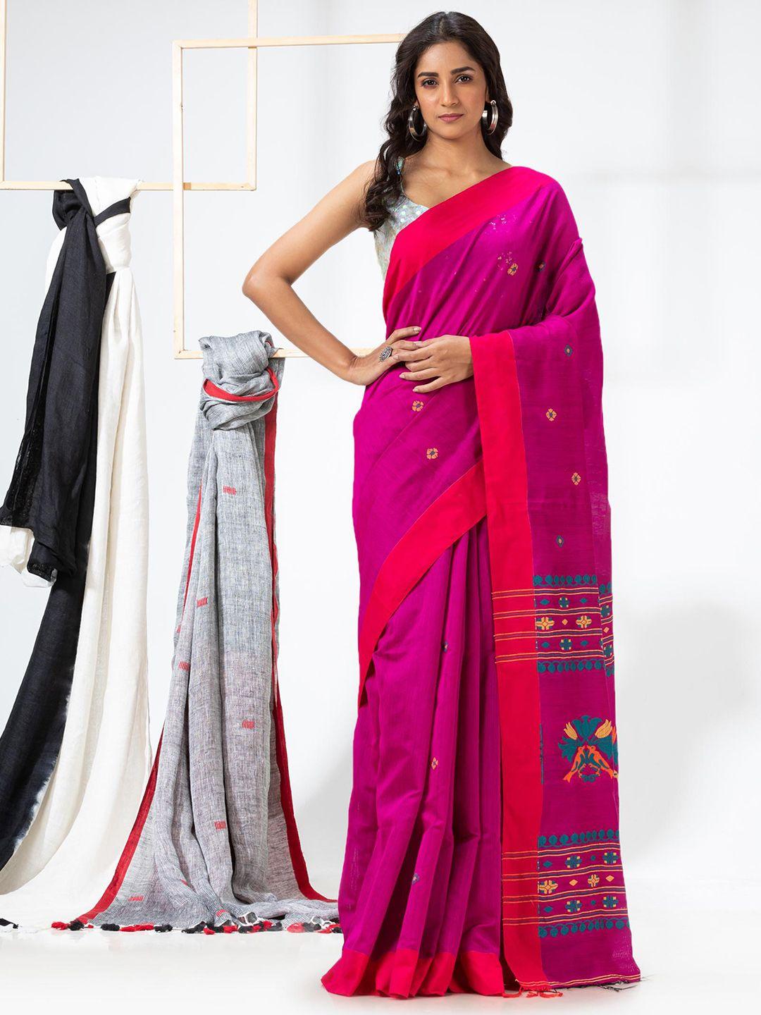 angoshobha ethnic motifs woven design jamdani saree