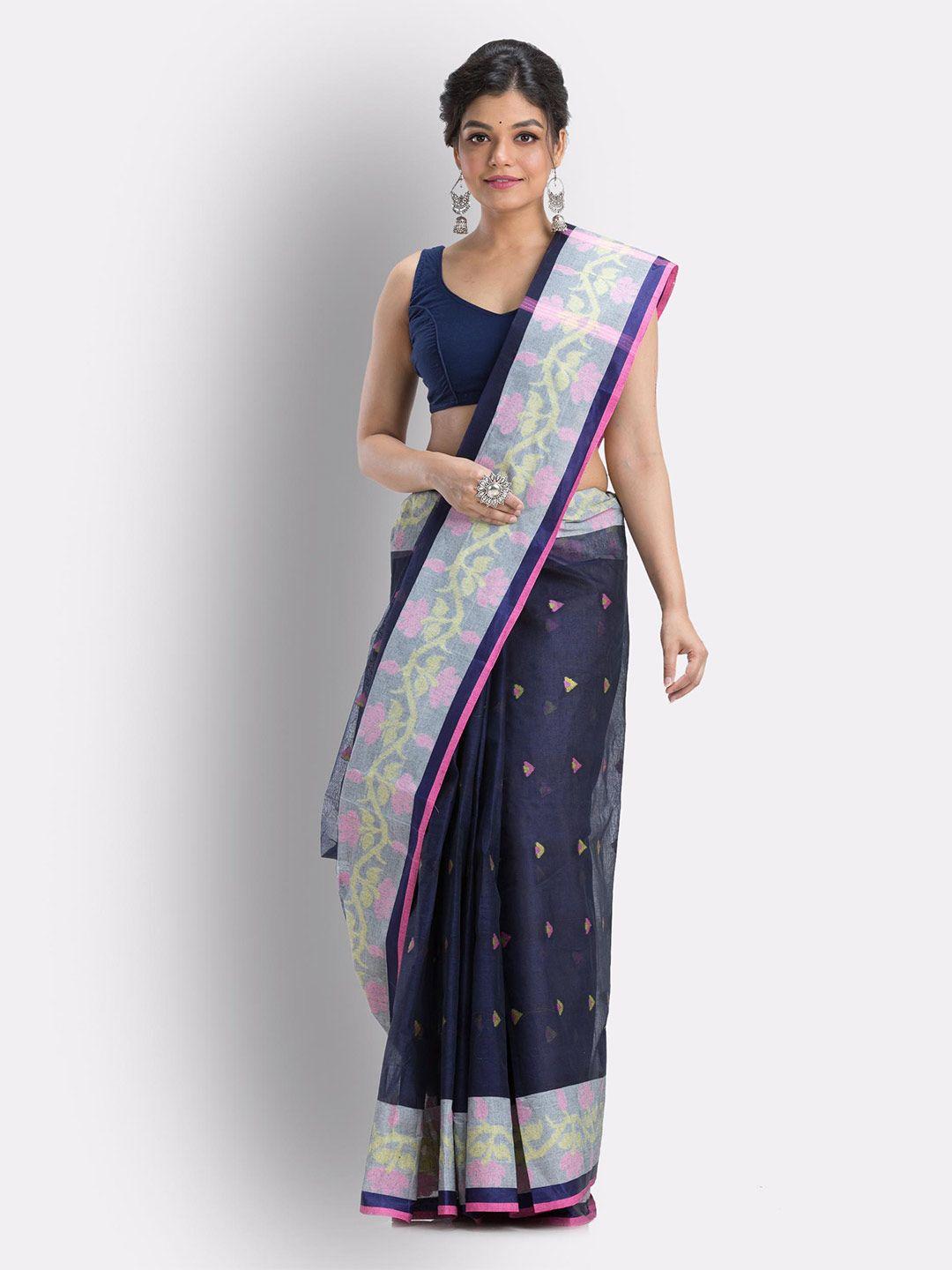 angoshobha ethnic motifs woven design pure cotton saree