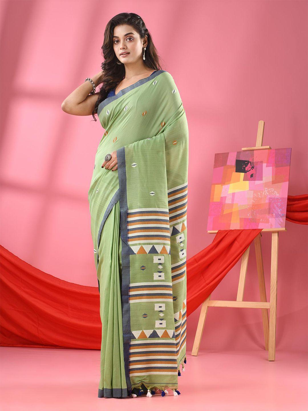 angoshobha ethnic motifs woven design pure cotton saree