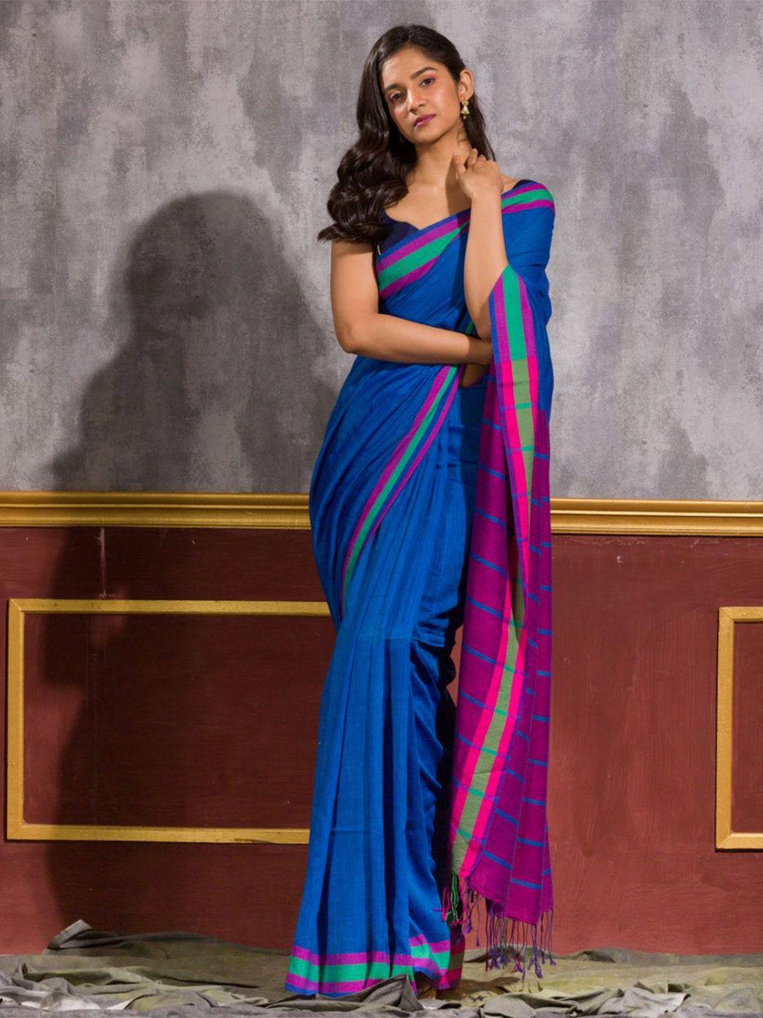 angoshobha ethnic woven design pure cotton saree