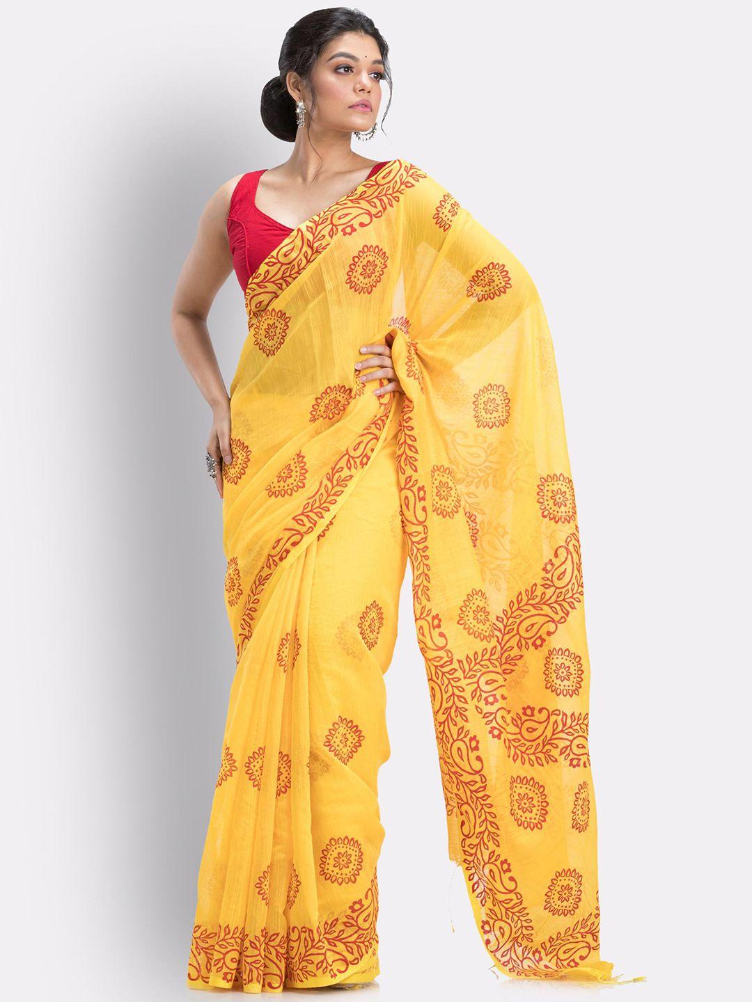 angoshobha floral printed woven design saree