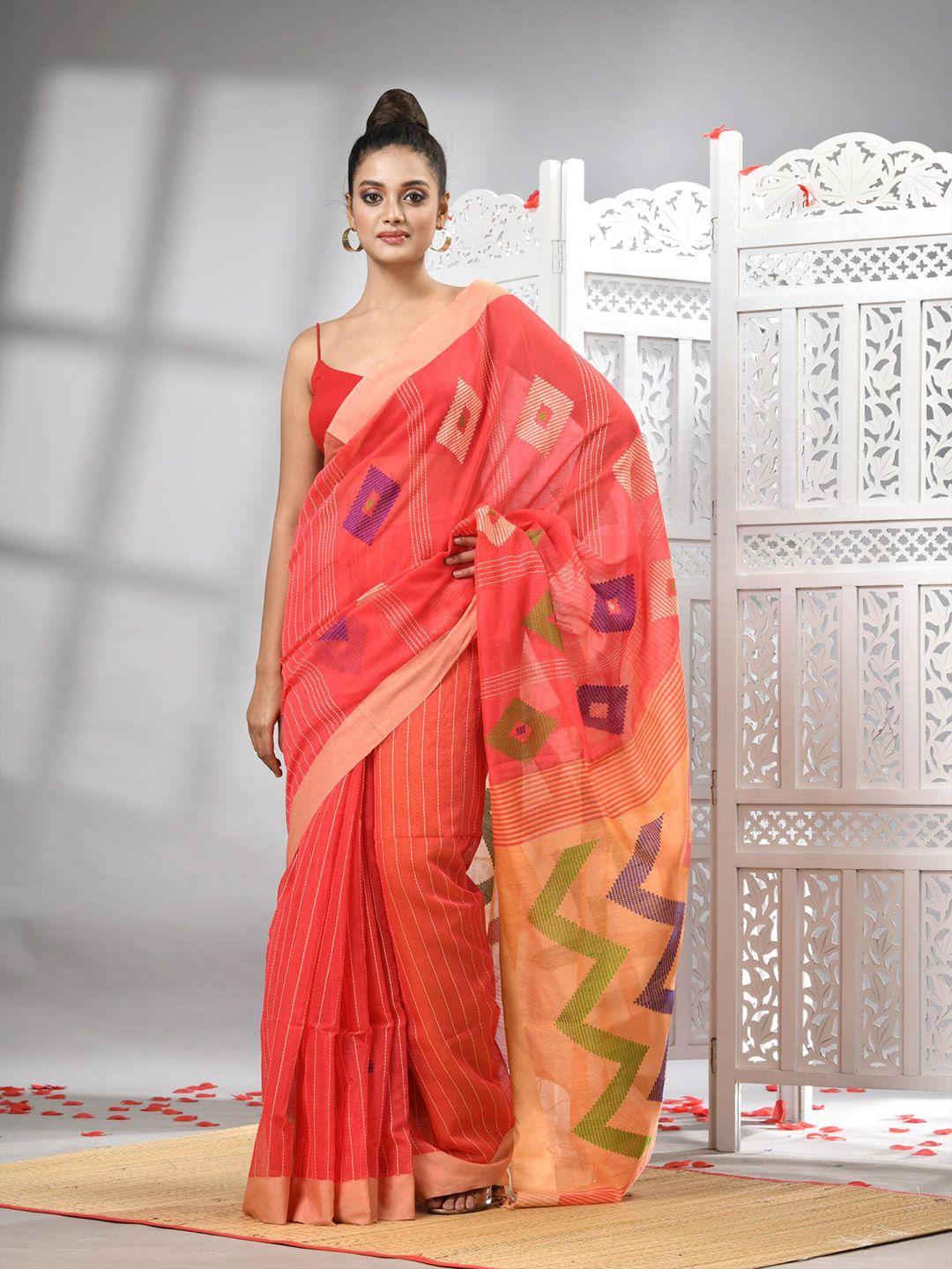 angoshobha geometric  woven design saree