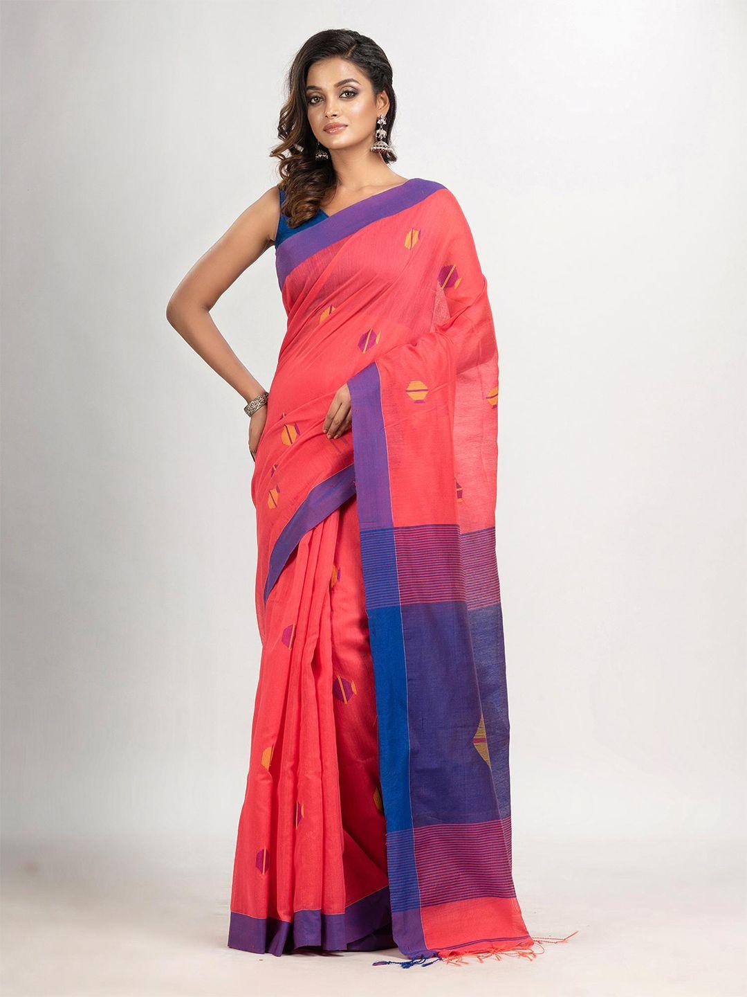 angoshobha geometric woven design jamdani saree