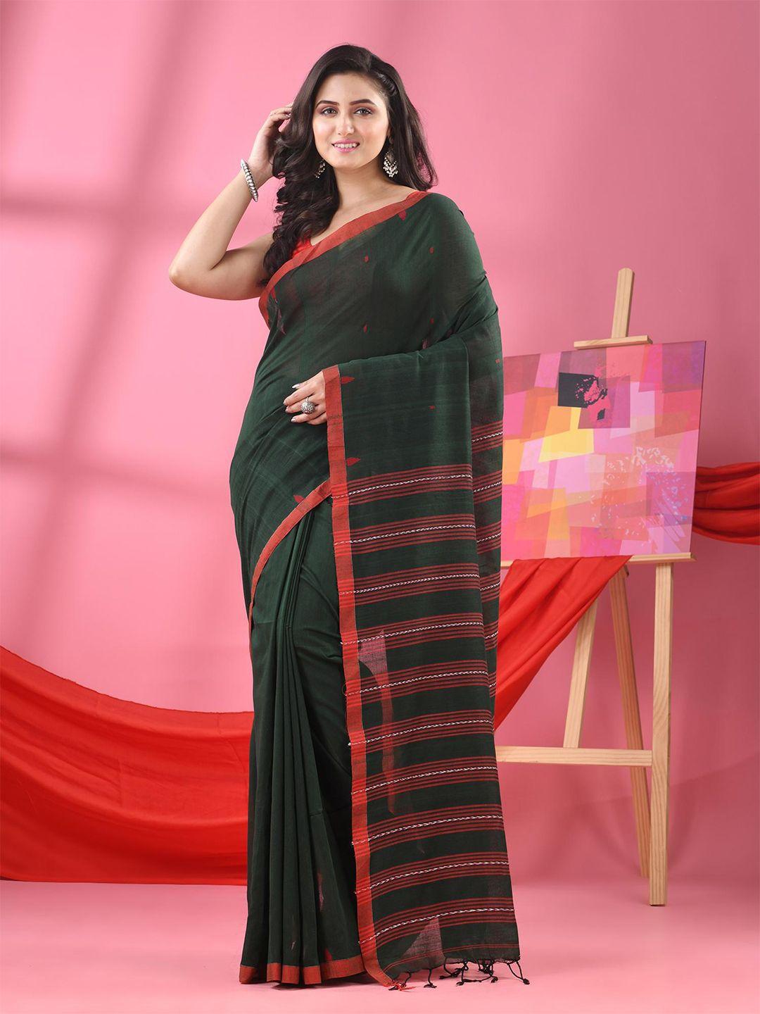 angoshobha geometric woven design pure cotton saree