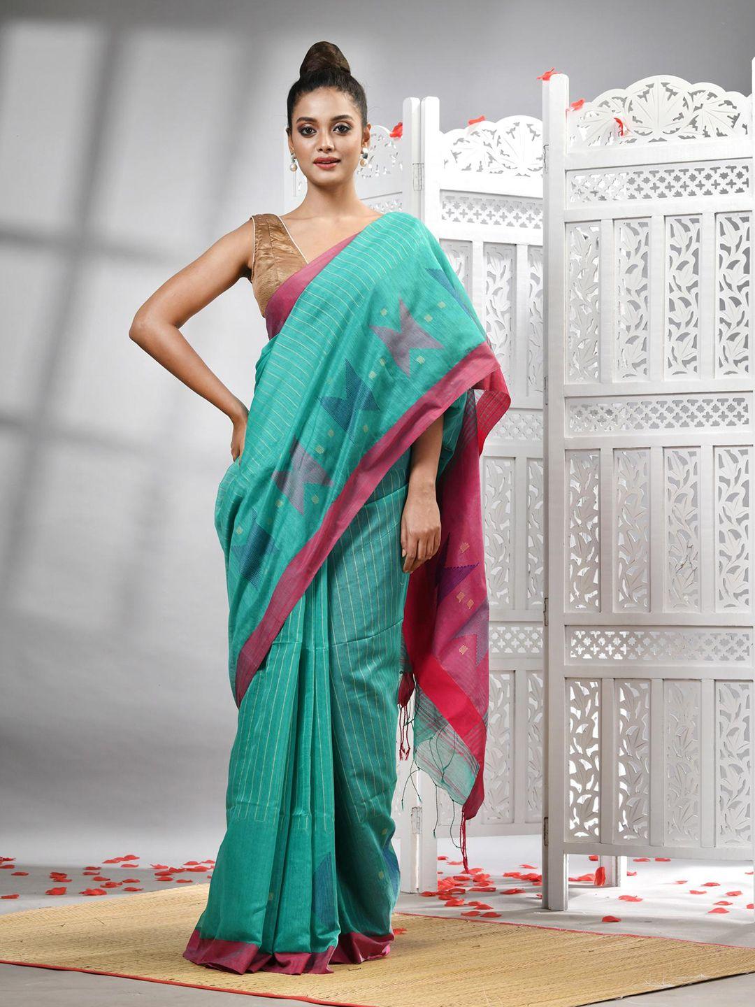 angoshobha geometric woven design saree