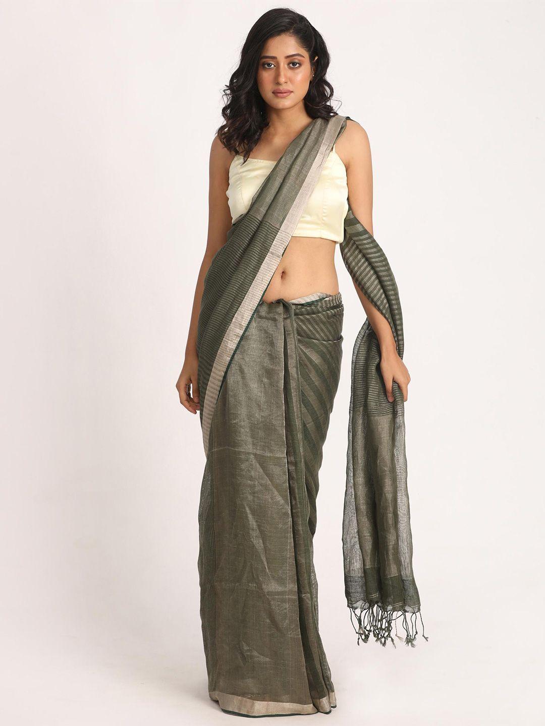 angoshobha pure linen saree