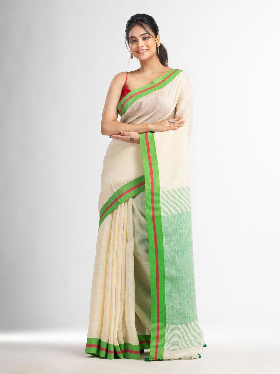 angoshobha pure linen saree