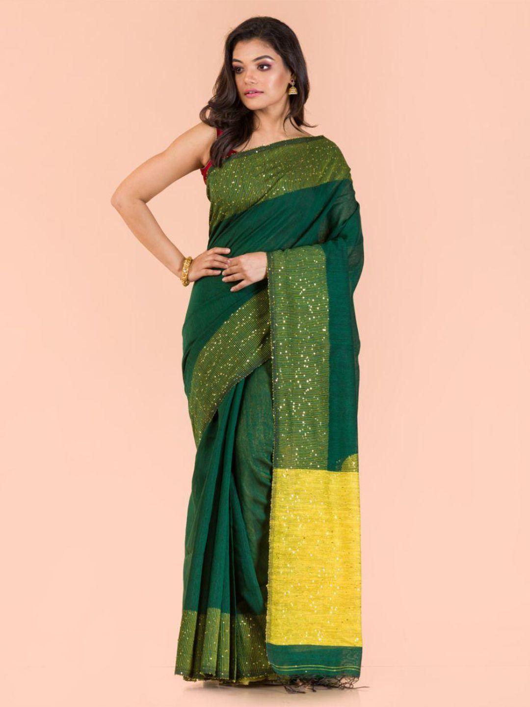 angoshobha pure silk sequins saree