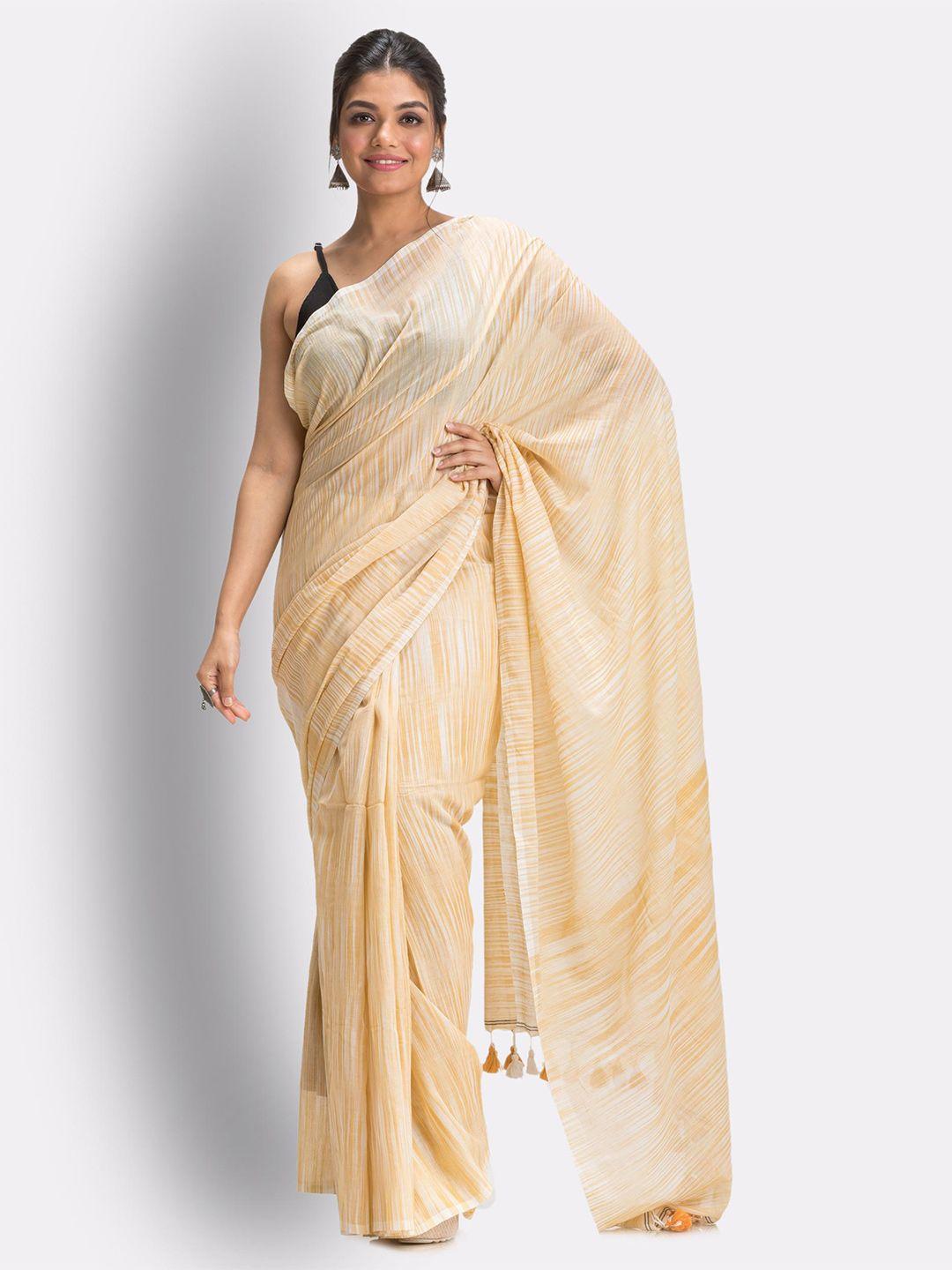 angoshobha striped pure cotton saree