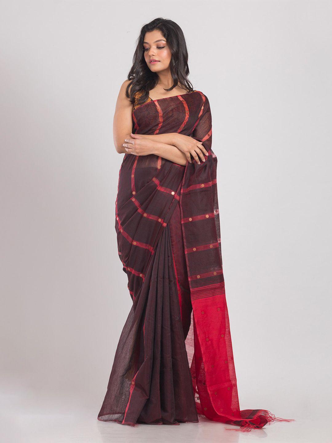 angoshobha striped silk cotton saree