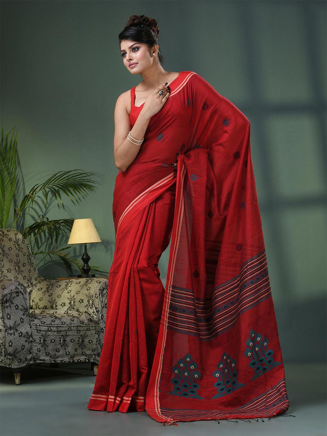 angoshobha woven design cotton saree