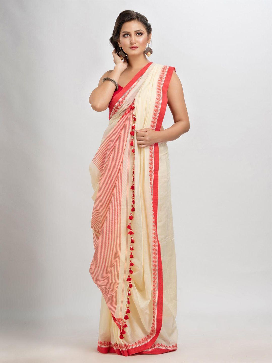 angoshobha woven design pure cotton saree