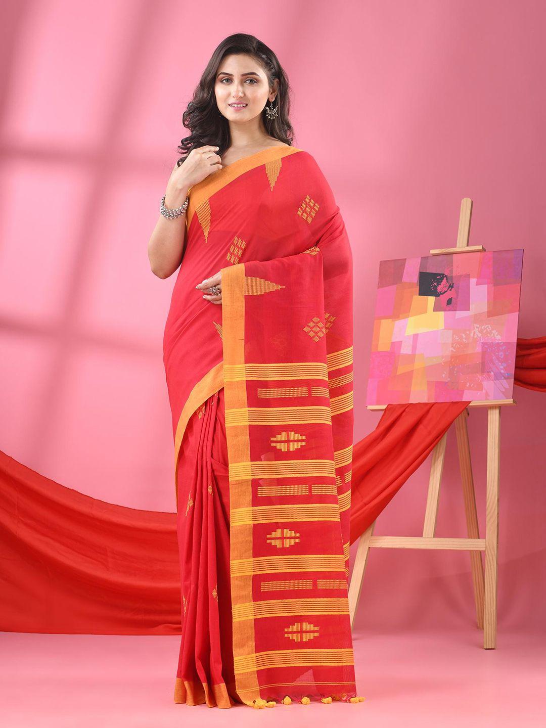 angoshobha woven design pure cotton saree