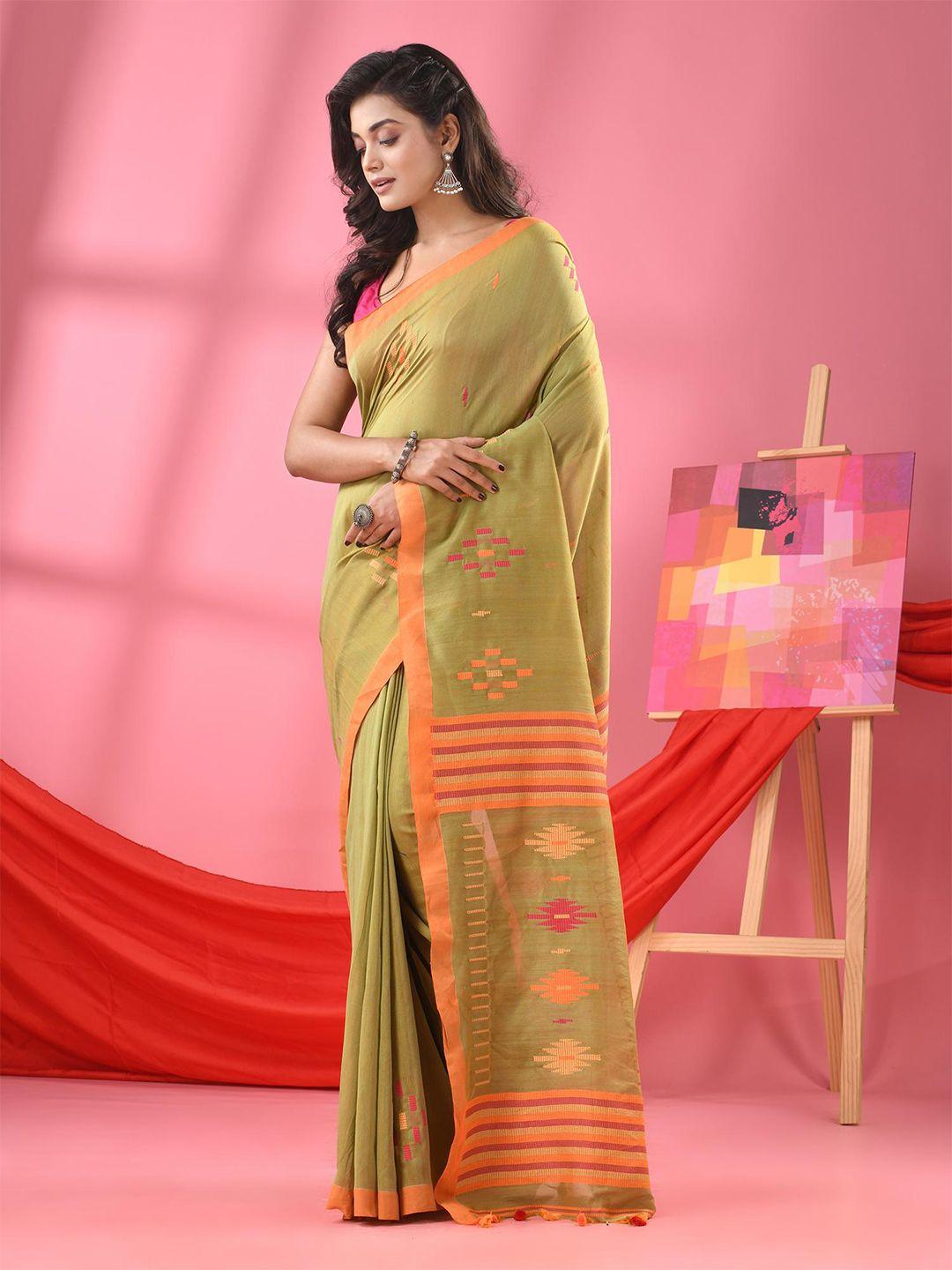 angoshobha woven design pure cotton saree