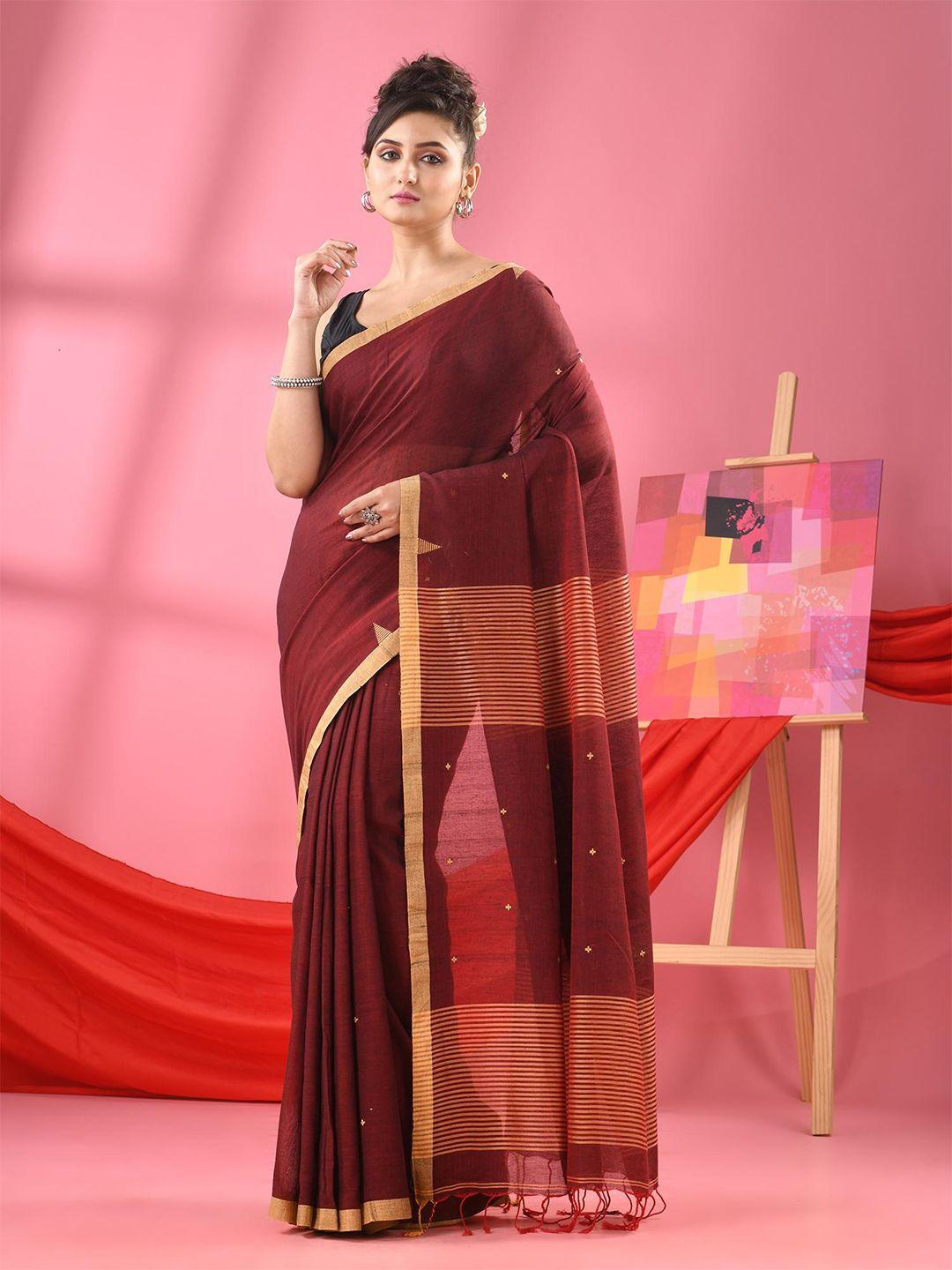 angoshobha woven design pure cotton saree