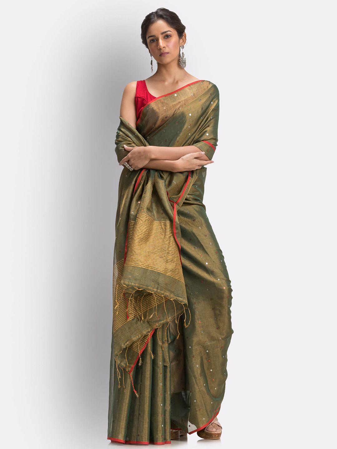 angoshobha woven design sequin zari art silk saree