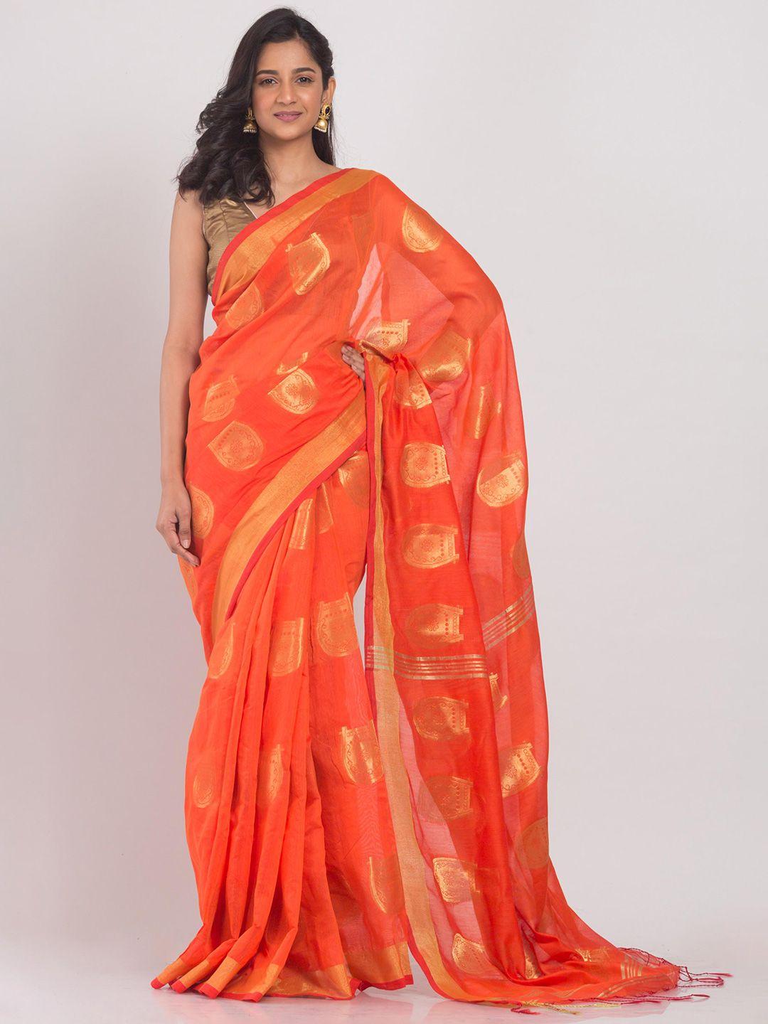 angoshobha woven design zari printed silk cotton saree