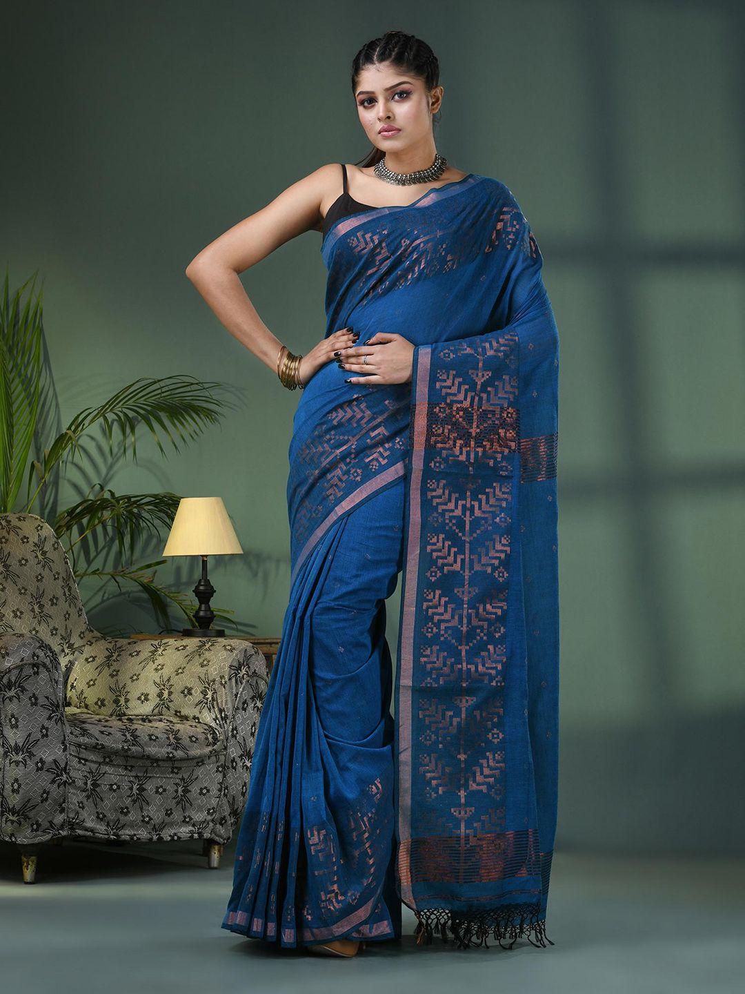 angoshobha woven design zari pure cotton saree