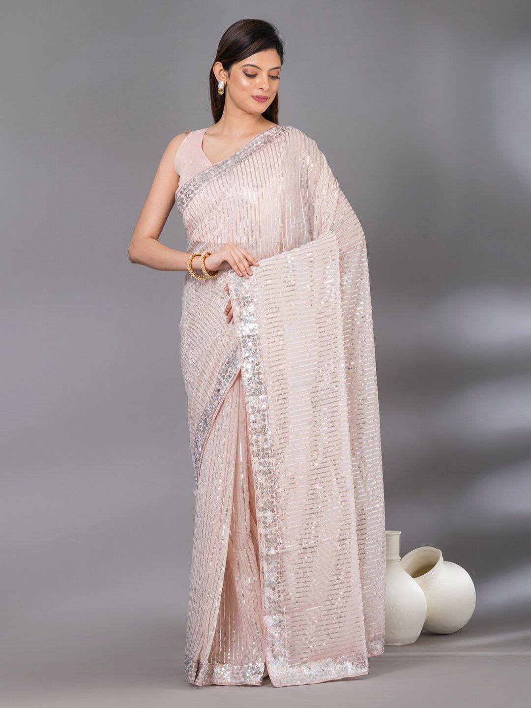 angroop embellished sequinned designer saree