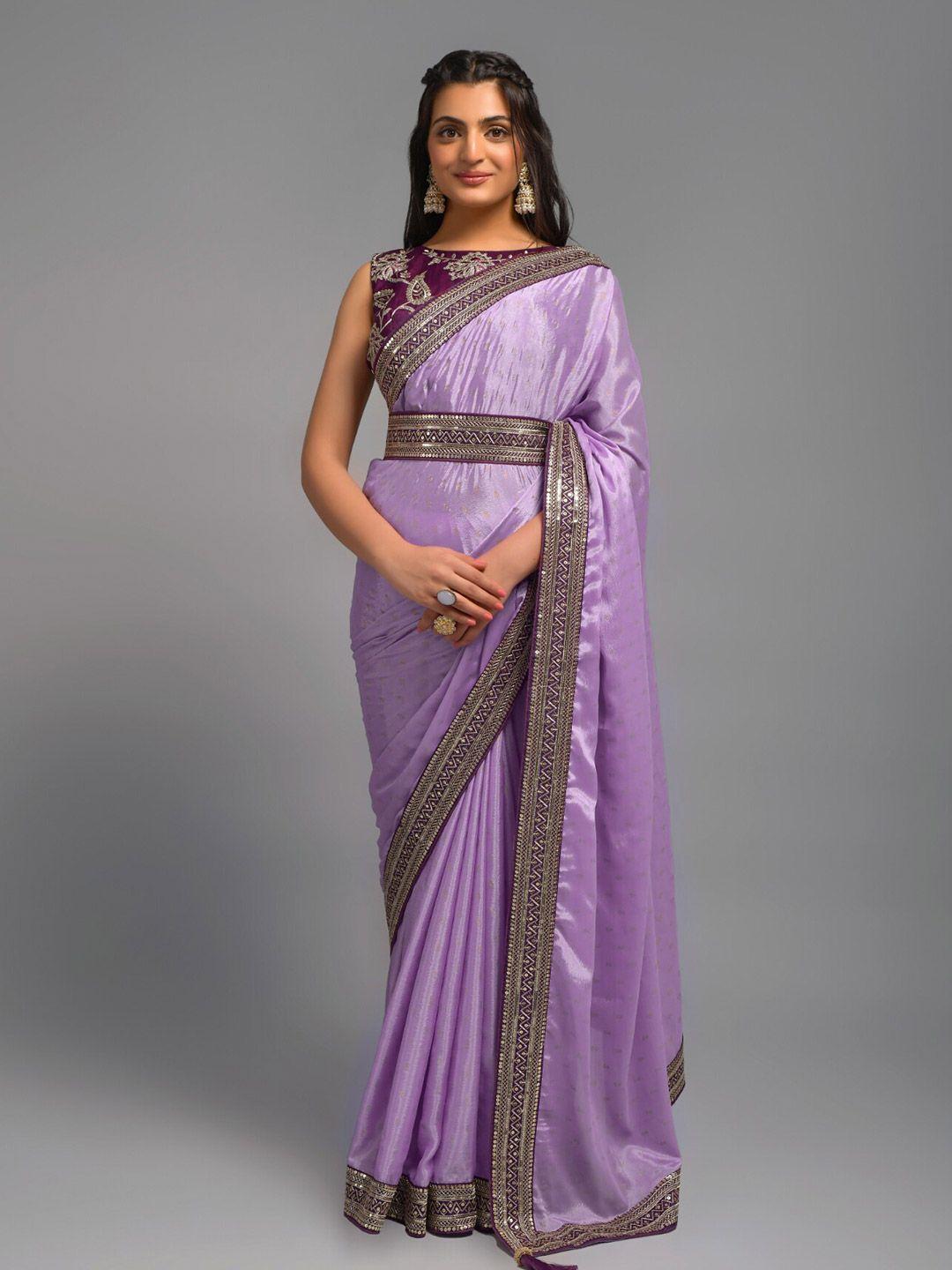 angroop woven design embroidered silk cotton belted saree