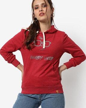 angry bird print hooded sweatshirt