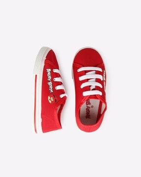 angry bird print lace-up casual shoes