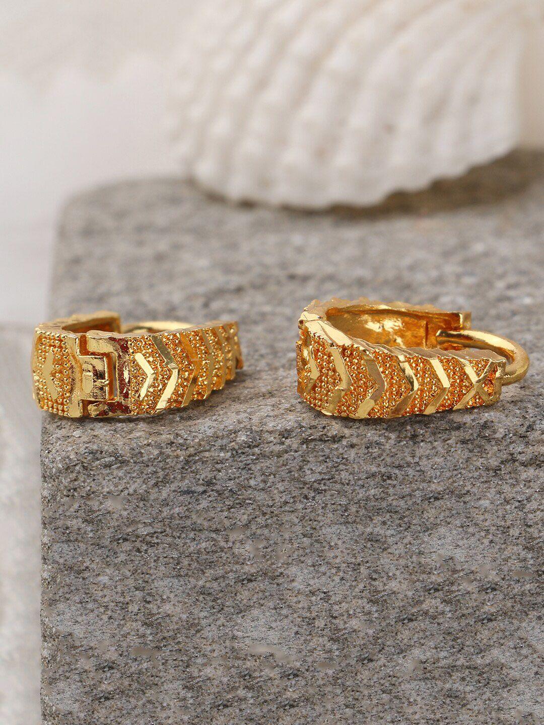 anikas creation gold-plated circular hoop earrings