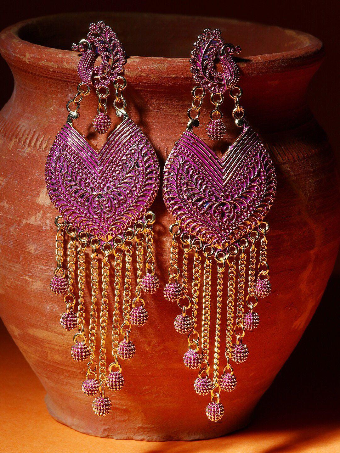 anikas creation gold plated drop earrings